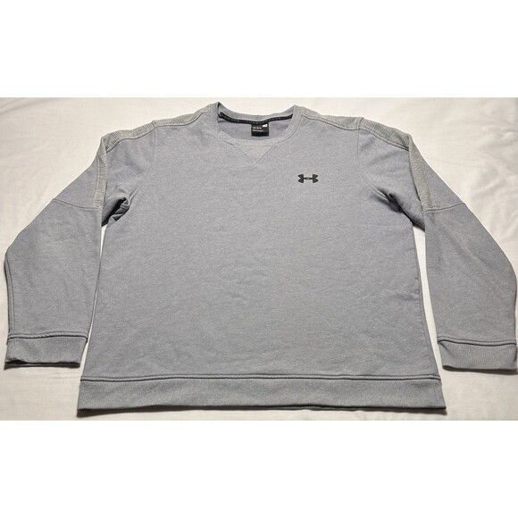 Under Armour Sweatshirt Mens Large Gray Crewneck Pullover Casual Threadborne - Picture 1 of 9